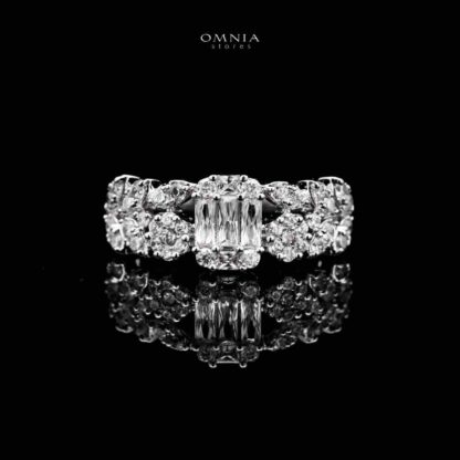 Omnia Elham White Bridal Full Set with Rhodium Plated in High Quality White Zircon Stone Rhodium Plated - Image 4
