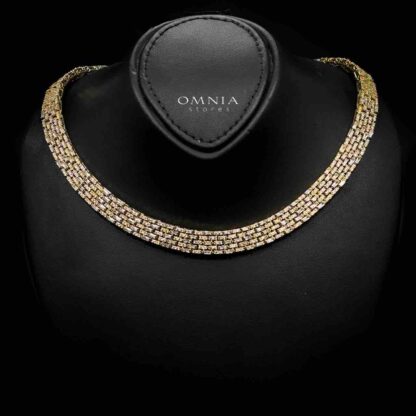 Omnia Zehra Gold Plated Bridal Full Set with Rhodium Plated in High Quality Zircon Stones - Image 2