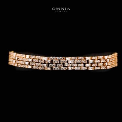 Omnia Zehra Gold Plated Bridal Full Set with Rhodium Plated in High Quality Zircon Stones - Image 4