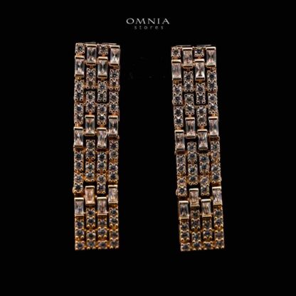 Omnia Zehra Gold Plated Bridal Full Set with Rhodium Plated in High Quality Zircon Stones - Image 3