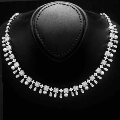 Omnia Zuhayra Bridal Full Set in 925 Silver with High-Quality White Zircon Stones - Image 2