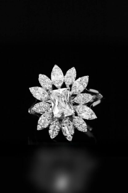 Omnia Duha White Long Chain Full Set Accessories in High Quality Zircon Stone Rhodium Plated - Image 4