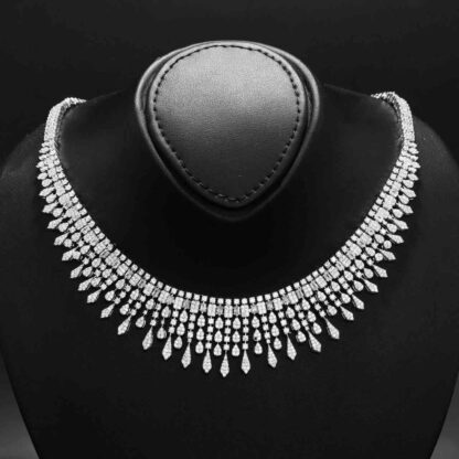 Omnia Ahlina White Bridal Full Set in High Quality Zircon Stone Rhodium Plated - Image 2