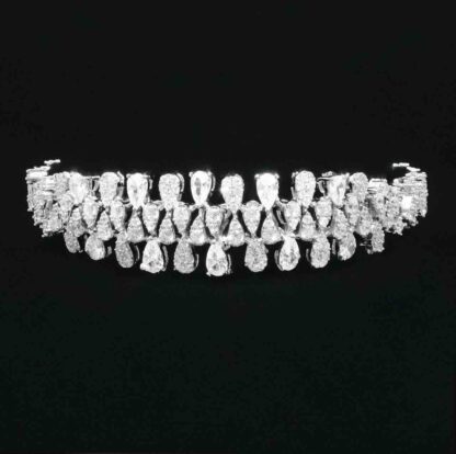 Omnia Nazeera White Bridal Full Set in High Quality Zircon Stone Rhodium Plated - Image 3