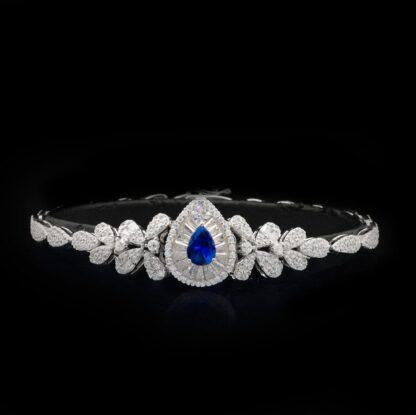 Omnia Sophia Blue Teardrop Bridal Full Set in 925 Silver with High Quality Simulated Diamonds - Image 7