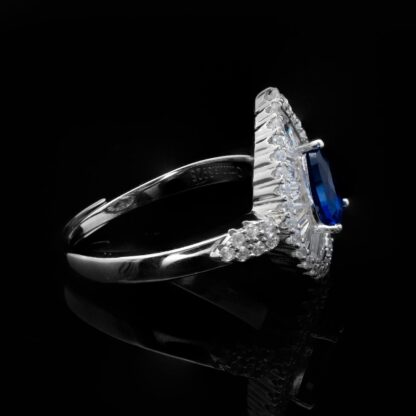 Omnia Sophia Blue Teardrop Bridal Full Set in 925 Silver with High Quality Simulated Diamonds - Image 5