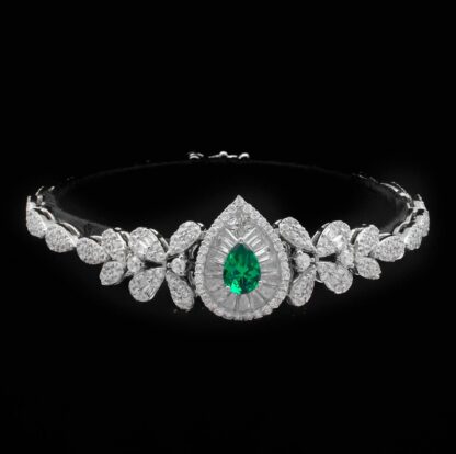 Omnia Sophia Green Teardrop Bridal Full Set in 925 Silver with High Quality Simulated Diamonds - Image 6
