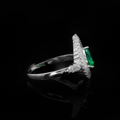 Omnia Sophia Green Teardrop Bridal Full Set in 925 Silver with High Quality Simulated Diamonds - Image 4