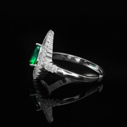 Omnia Sophia Green Teardrop Bridal Full Set in 925 Silver with High Quality Simulated Diamonds - Image 3