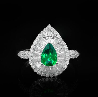 Omnia Sophia Green Teardrop Bridal Full Set in 925 Silver with High Quality Simulated Diamonds - Image 7