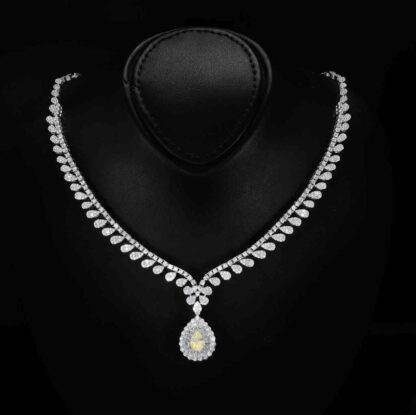 Omnia Sophia Yellow Teardrop Bridal Full Set in 925 Silver with High Quality Simulated Diamonds - Image 2