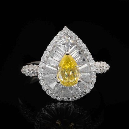 Omnia Sophia Yellow Teardrop Bridal Full Set in 925 Silver with High Quality Simulated Diamonds - Image 7