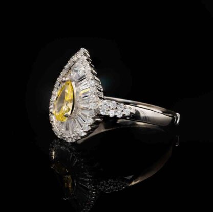 Omnia Sophia Yellow Teardrop Bridal Full Set in 925 Silver with High Quality Simulated Diamonds - Image 6