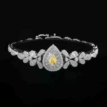Omnia Sophia Yellow Teardrop Bridal Full Set in 925 Silver with High Quality Simulated Diamonds - Image 3