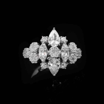 Omnia Syla White Bridal Full Set in 925 Silver with High Quality Simulated Diamonds - Image 7