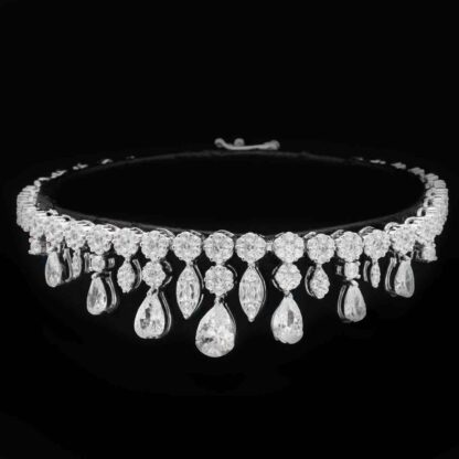 Omnia Syla White Bridal Full Set in 925 Silver with High Quality Simulated Diamonds - Image 3