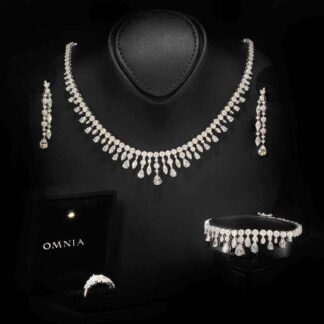 Omnia Syla White Bridal Full Set in 925 Silver with High Quality Simulated Diamonds