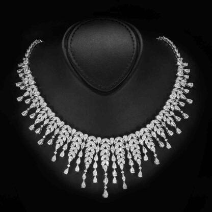 Omnia Sheena White Bridal Full Set in 925 Silver with High Quality Simulated Diamonds - Image 2