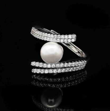 Omnia Ashley Pearl White Bridal Full Set in 925 Silver with High Quality Simulated Diamonds - Image 3