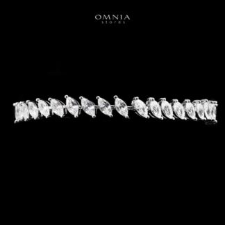 Lamiaa Glint White Bracelet In 925 Silver High Quality Simulated Diamonds