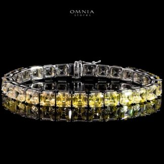 Omnia Zahira Yellow Bracelet In 925 Silver High Quality Simulated Diamonds