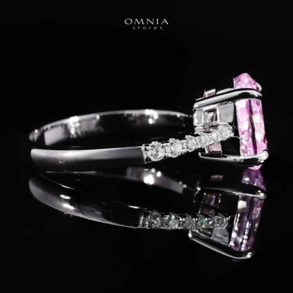 Omnia Bambina Pink and White Ring In 925 Silver High Quality Simulated Diamonds - Image 3