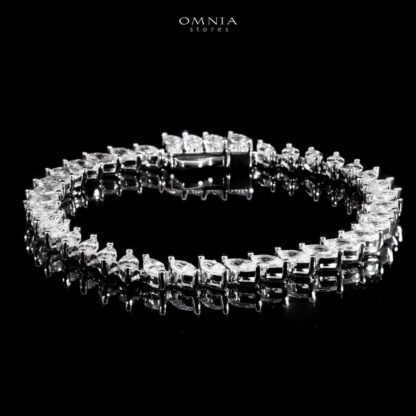 Lamiaa Glint White Bracelet In 925 Silver High Quality Simulated Diamonds - Image 2