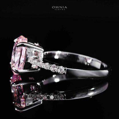 Omnia Bambina Pink and White Ring In 925 Silver High Quality Simulated Diamonds - Image 2