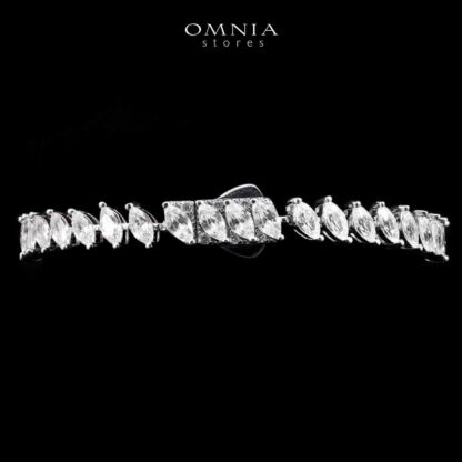Lamiaa Glint White Bracelet In 925 Silver High Quality Simulated Diamonds - Image 3