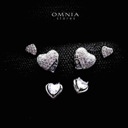Omnia Heart Stud Earrings Set in 92.5 Silver With High Quality Moissanite Stone