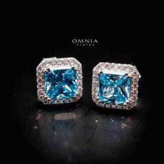 Omnia Adara Earring Sky Blue 925 Silver in High Quality Simulated diamonds