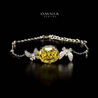 Omnia Maysun Bracelet In 92.5 Silver High Quality Simulated Diamonds