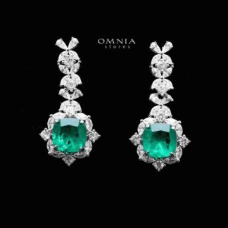 Omnia Ellex Earrings Necklace 92.5 Silver In High Quality Simulated diamonds