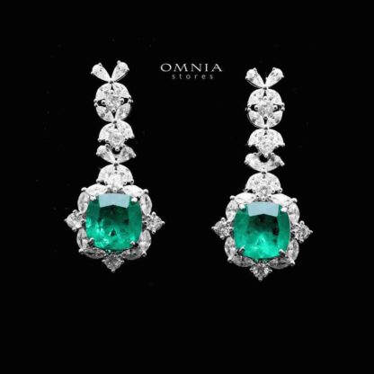 Omnia Ellex Earrings Necklace 92.5 Silver In High Quality Simulated diamonds