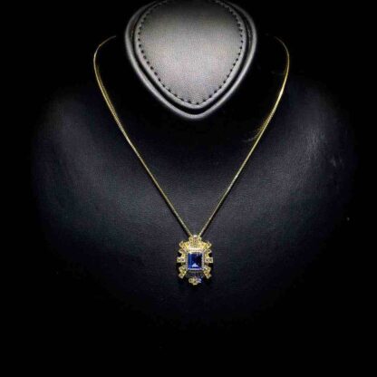 Omnia Blue Radiance Necklace in 92.5 Silver with High Quality Simulated Diamonds
