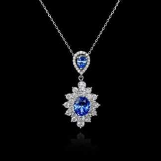 Omnia Ameera Necklace in 92.5 Silver In High Quality CZ Zircon Stone