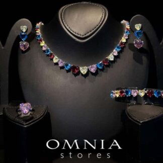 Omnia Donatella Multi Color Simulated Diamonds Set
