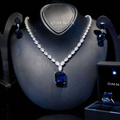 Omnia Audrey Blue Simulated Diamonds Set