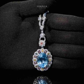 Omnia Laila Necklace in 92.5 Silver High Quality Topaz Stone