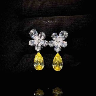 Omnia Thurayya Earring 92.5 Silver In High Quality Simulated diamonds