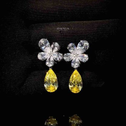 Omnia Thurayya Earring 92.5 Silver In High Quality Simulated diamonds