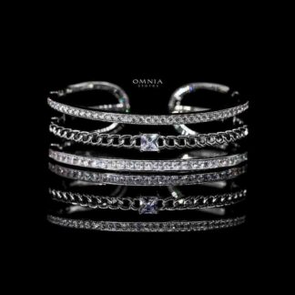 Omnia Asya Bangle and Ring Set in High Quality Zircon Stone