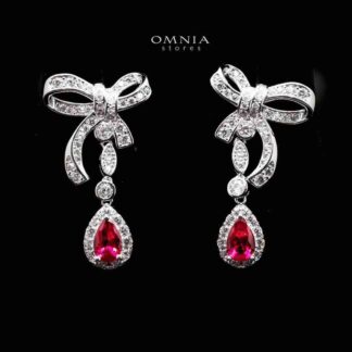 Omnia Amalia Earrings in 92.5 Silver In High Quality Simulated diamonds