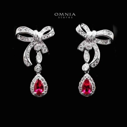 Omnia Amalia Earrings in 92.5 Silver In High Quality Simulated diamonds