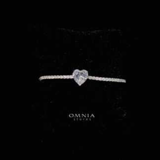 Omnia Louise White Bracelet In 92.5 Silver in High Quality Simulated Diamonds
