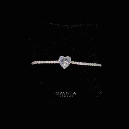 Omnia Louise White Bracelet In 92.5 Silver in High Quality Simulated Diamonds