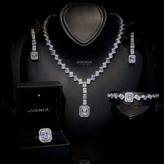 Omnia Elara Bridal Full Set Accessories High Quality Zircon Stone in Rhodium Plated (Only avaliable in KSA)