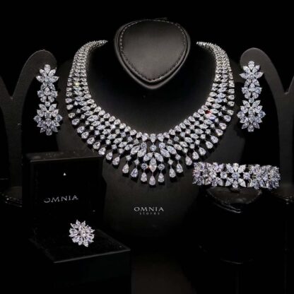 Omnia Sherine Bridal Simulated Diamonds Set