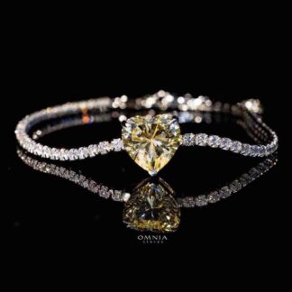 Omnia Louise Yellow Bracelet In 92.5 Pure Silver High Quality Simulated Diamonds