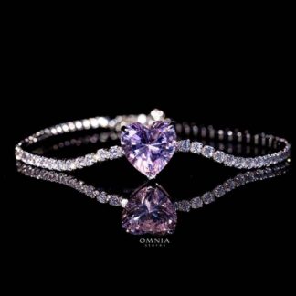Omnia Louise Pink Bracelet In 92.5 Silver in High Quality Simulated Diamonds